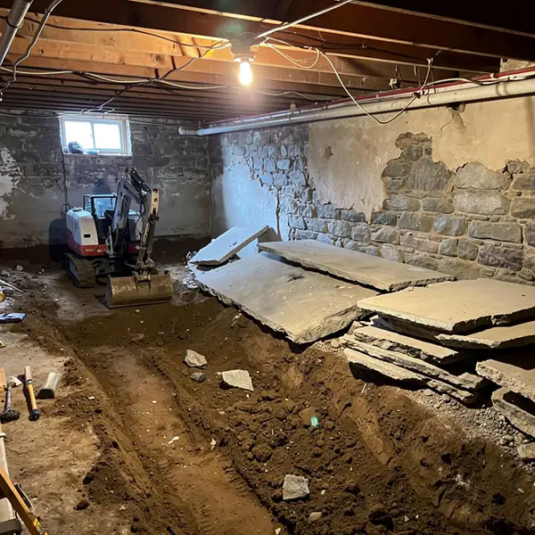 Basement slab removed during Guelph digout