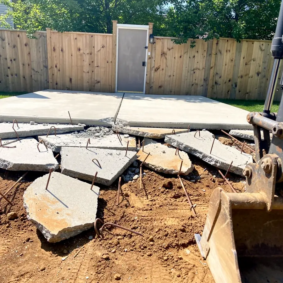 Broken patio slab showing rebar in Guelph