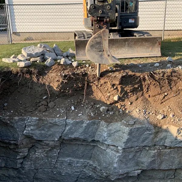 Dolostone bedrock exposed in Guelph trench