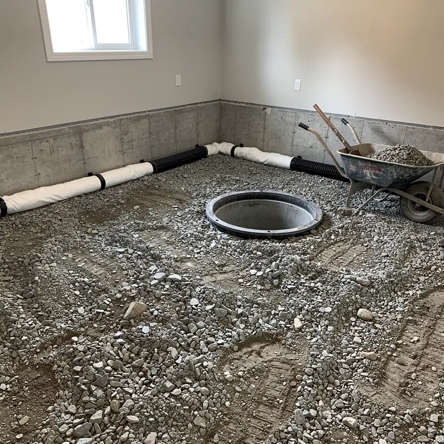 New sump pit in lowered Guelph basement