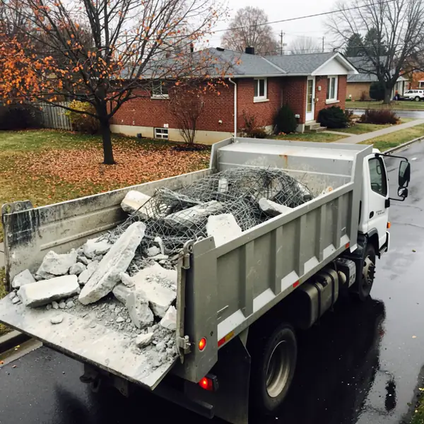 Truck loaded with concrete rubble in Guelph